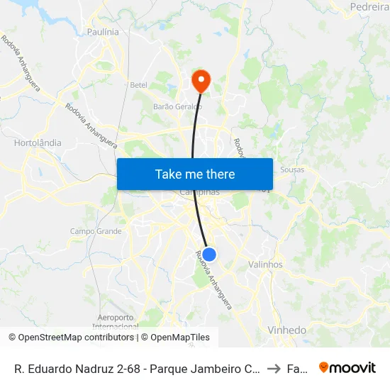 R. Eduardo Nadruz 2-68 - Parque Jambeiro Campinas - SP 13042-350 Brasil to Facamp map