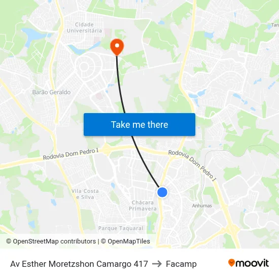 Av Esther Moretzshon Camargo 417 to Facamp map