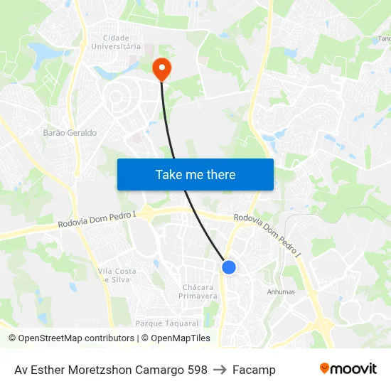 Av Esther Moretzshon Camargo 598 to Facamp map