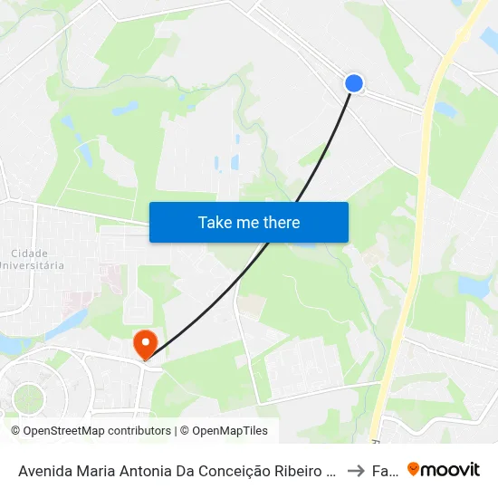 Avenida Maria Antonia Da Conceição Ribeiro Dos Santos Campinas - São Paulo 13086 Brasil to Facamp map
