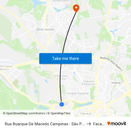Rua Buarque De Macedo Campinas - São Paulo Brasil to Facamp map