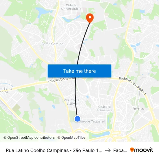 Rua Latino Coelho Campinas - São Paulo 13081 Brasil to Facamp map