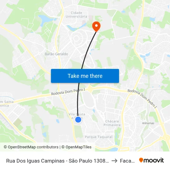 Rua Dos Iguas Campinas - São Paulo 13081 Brasil to Facamp map