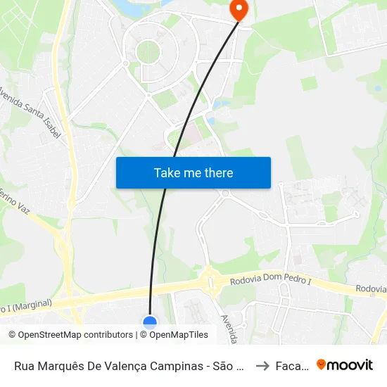 Rua Marquês De Valença Campinas - São Paulo Brasil to Facamp map