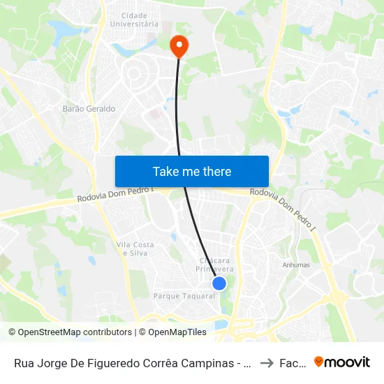 Rua Jorge De Figueredo Corrêa Campinas - São Paulo 13087 Brasil to Facamp map