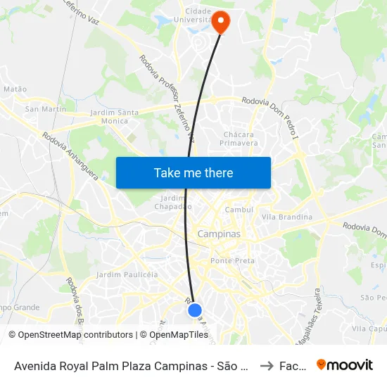 Avenida Royal Palm Plaza Campinas - São Paulo 13051 Brasil to Facamp map