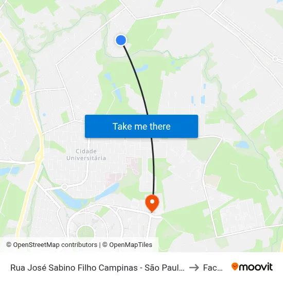 Rua José Sabino Filho Campinas - São Paulo 13085 Brasil to Facamp map