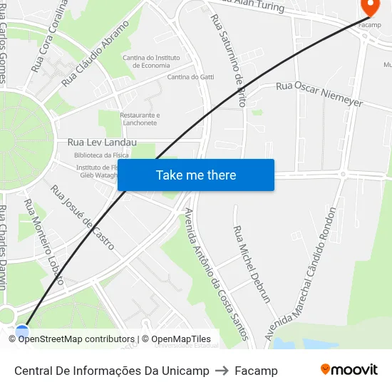 Central De Informações Da Unicamp to Facamp map