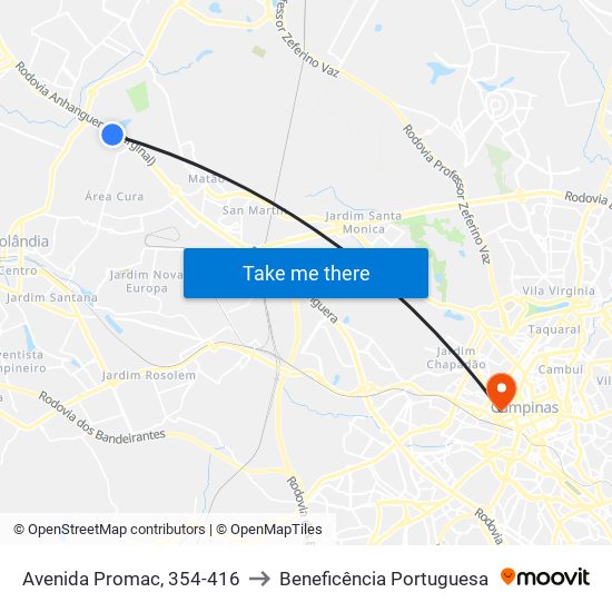 Avenida Promac, 354-416 to Beneficência Portuguesa map