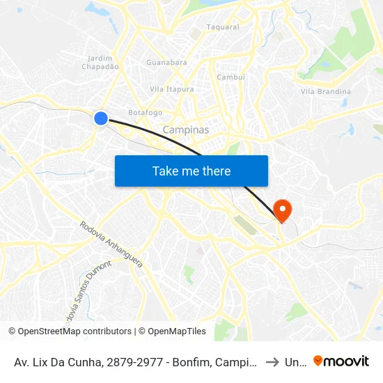 Av. Lix Da Cunha, 2879-2977 - Bonfim, Campinas to Unip map