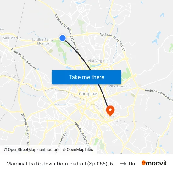 Marginal Da Rodovia Dom Pedro I (Sp 065), 6129 to Unip map