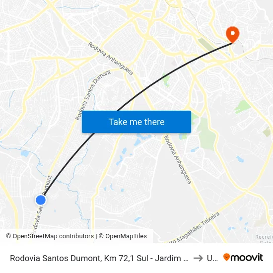Rodovia Santos Dumont, Km 72,1 Sul - Jardim Itatinga, Campinas to Unip map