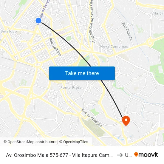 Av. Orosimbo Maia 575-677 - Vila Itapura Campinas - SP 13023-002 Brasil to Unip map