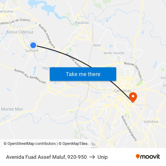 Avenida Fuad Assef Maluf, 920-950 to Unip map