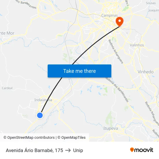 Avenida Ário Barnabé, 175 to Unip map