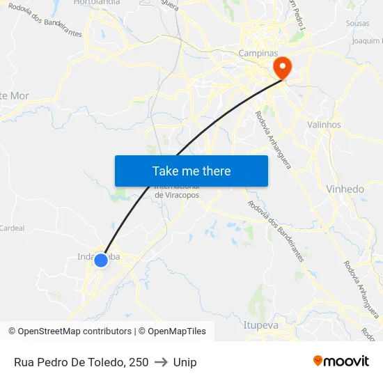 Rua Pedro De Toledo, 250 to Unip map