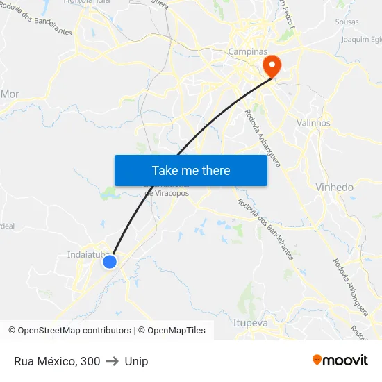 Rua México, 300 to Unip map