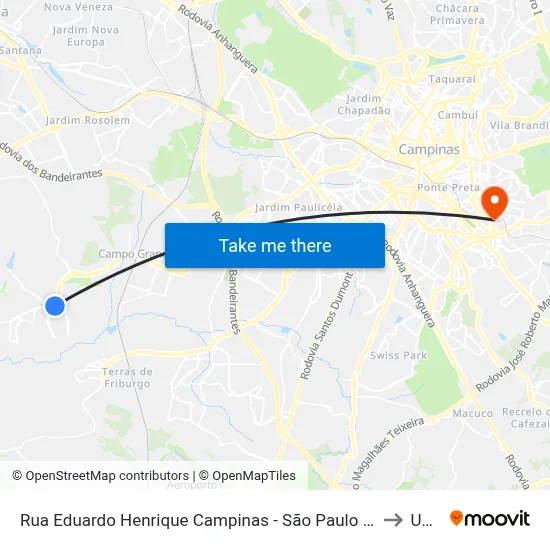 Rua Eduardo Henrique Campinas - São Paulo Brasil to Unip map