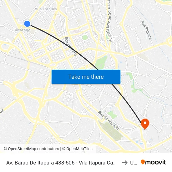 Av. Barão De Itapura 488-506 - Vila Itapura Campinas - SP Brasil to Unip map