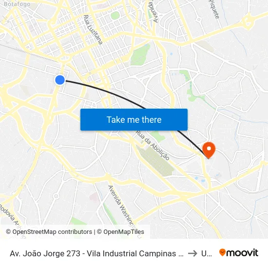 Av. João Jorge 273 - Vila Industrial Campinas - SP Brasil to Unip map