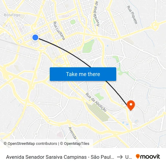 Avenida Senador Saraiva Campinas - São Paulo 13010 Brasil to Unip map