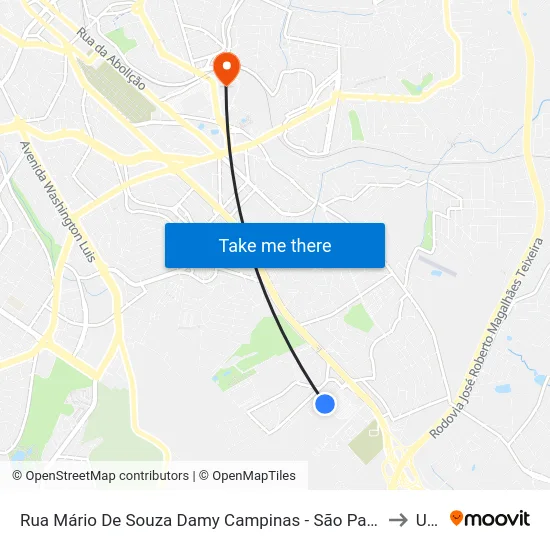 Rua Mário De Souza Damy Campinas - São Paulo 13044 Brasil to Unip map