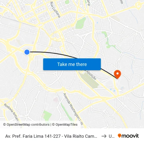 Av. Pref. Faria Lima 141-227 - Vila Rialto Campinas - SP Brasil to Unip map