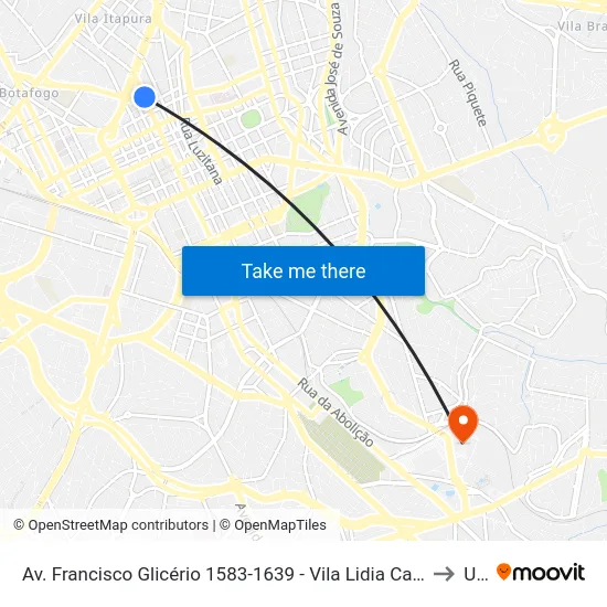 Av. Francisco Glicério 1583-1639 - Vila Lidia Campinas - SP 13012-100 Brasil to Unip map