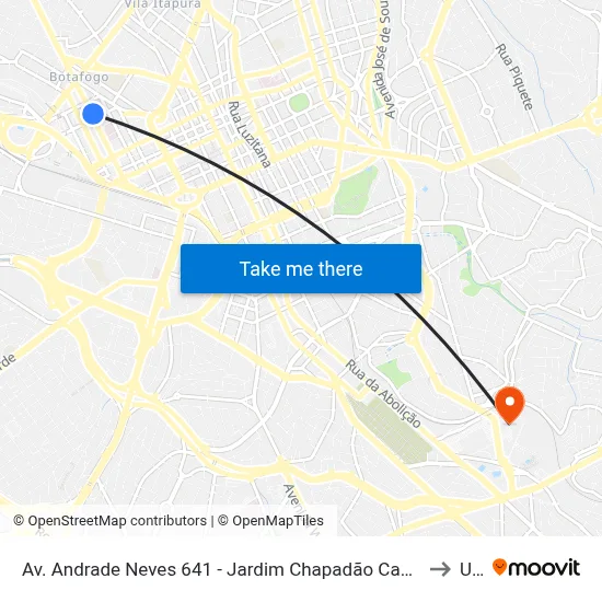 Av. Andrade Neves 641 - Jardim Chapadão Campinas - SP 13013-000 Brasil to Unip map