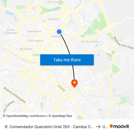 R. Comendador Querubim Uriel 263 - Cambuí Campinas - SP 13024-470 Brasil to Unip map