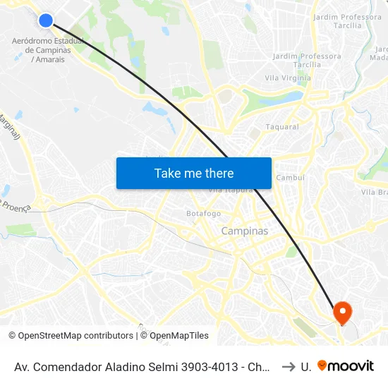 Av. Comendador Aladino Selmi 3903-4013 - Chácaras Campos Dos Amarais Campinas - SP 13082-015 Brasil to Unip map