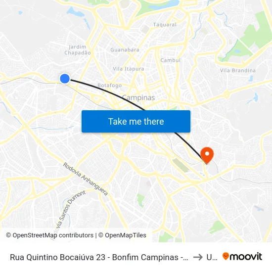Rua Quintino Bocaiúva 23 - Bonfim Campinas - SP 13070-017 Brasil to Unip map