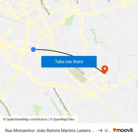 Rua Monsenhor João Batista Martins Ladeira Campinas - SP Brasil to Unip map