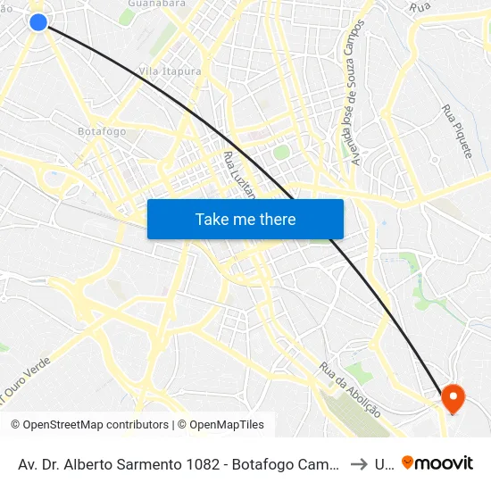 Av. Dr. Alberto Sarmento 1082 - Botafogo Campinas - SP 13070-011 Brasil to Unip map