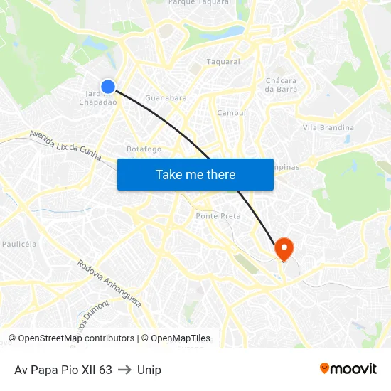 Av Papa Pio XII 63 to Unip map
