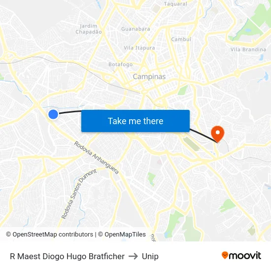 R Maest Diogo Hugo Bratficher to Unip map
