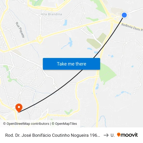 Rod. Dr. José Bonifácio Coutinho Nogueira 1961 - Vila Sônia (Sousas) Campinas - SP 13105-500 Brasil to Unip map
