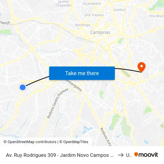 Av. Ruy Rodrigues 309 - Jardim Novo Campos Eliseos Campinas - SP 13060-192 Brasil to Unip map