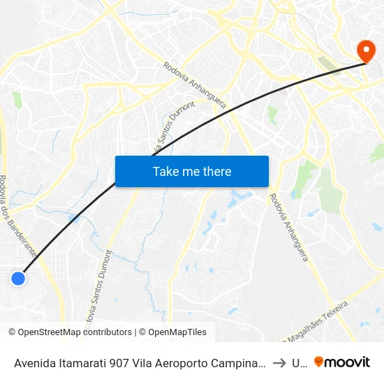 Avenida Itamarati 907 Vila Aeroporto Campinas - SP 13054-150 Brasil to Unip map