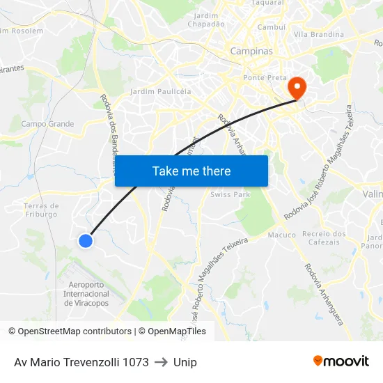 Av Mario Trevenzolli 1073 to Unip map