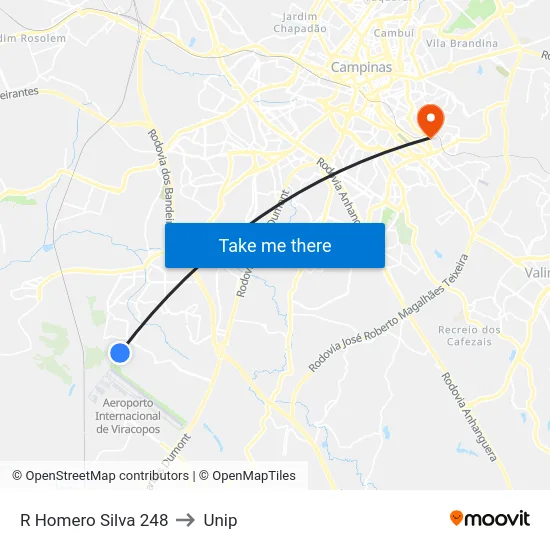 R Homero Silva 248 to Unip map