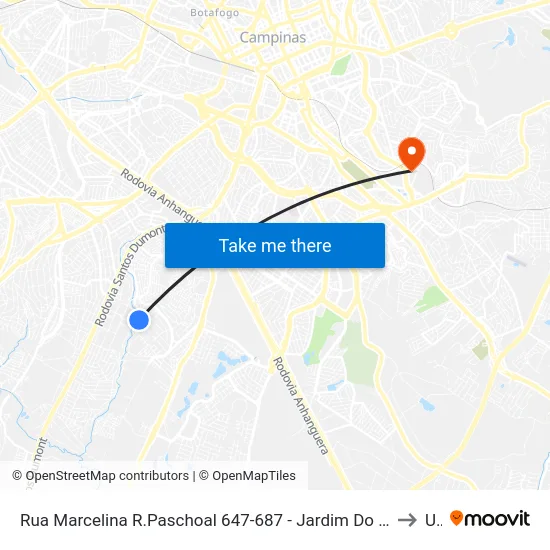 Rua Marcelina R.Paschoal 647-687 - Jardim Do Lago Continuacao Campinas - SP 13051-080 Brasil to Unip map