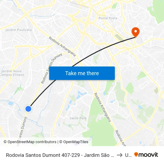 Rodovia Santos Dumont 407-229 - Jardim São José Campinas - SP Brasil to Unip map