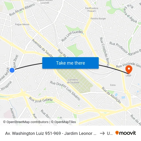 Av. Washington Luiz 951-969 - Jardim Leonor Campinas - SP Brasil to Unip map