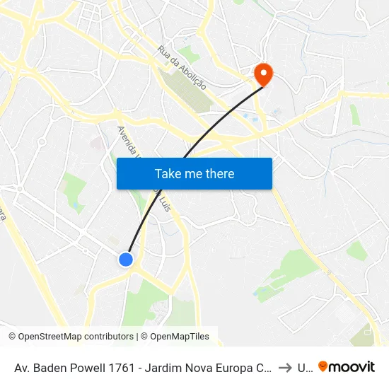 Av. Baden Powell 1761 - Jardim Nova Europa Campinas - SP 13040-093 Brasil to Unip map