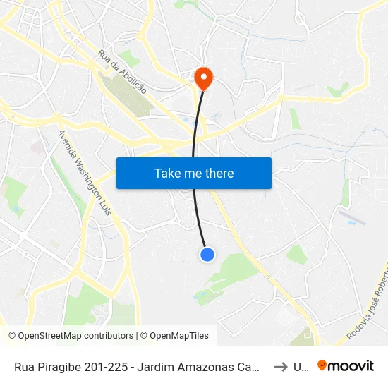 Rua Piragibe 201-225 - Jardim Amazonas Campinas - SP Brasil to Unip map