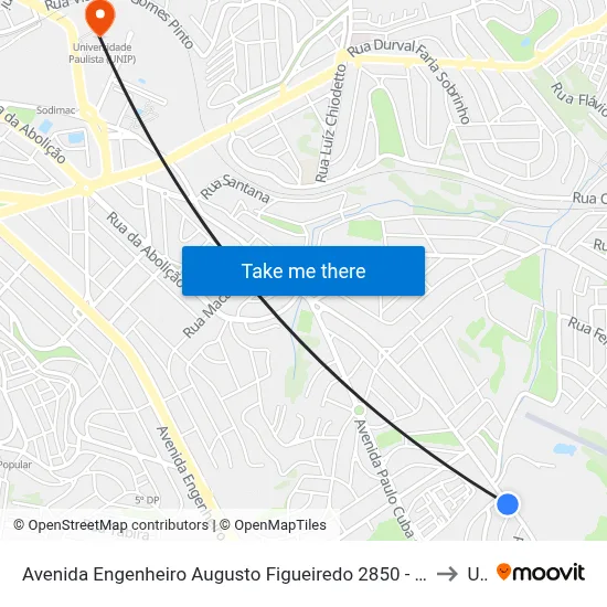 Avenida Engenheiro Augusto Figueiredo 2850 - Jardim Bom Sucesso Campinas - SP Brasil to Unip map