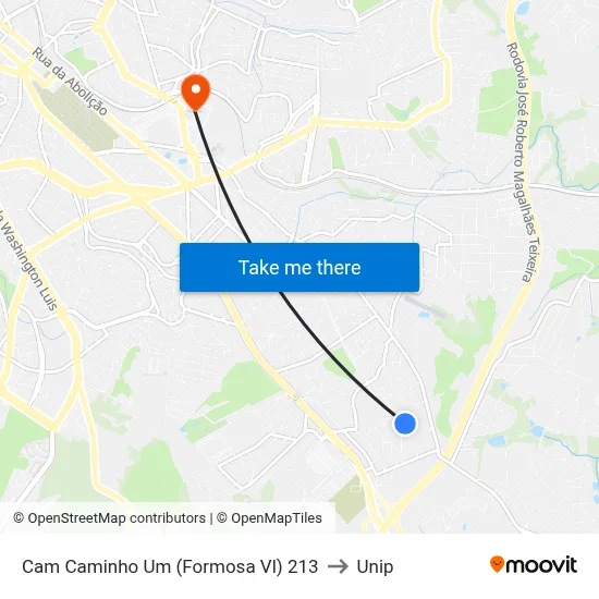 Cam Caminho Um (Formosa Vl) 213 to Unip map