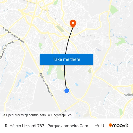R. Hélcio Lizzardi 787 - Parque Jambeiro Campinas - SP 13042-430 Brasil to Unip map