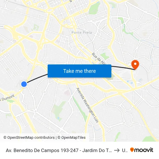 Av. Benedito De Campos 193-247 - Jardim Do Trevo Campinas - SP 13030-100 Brasil to Unip map